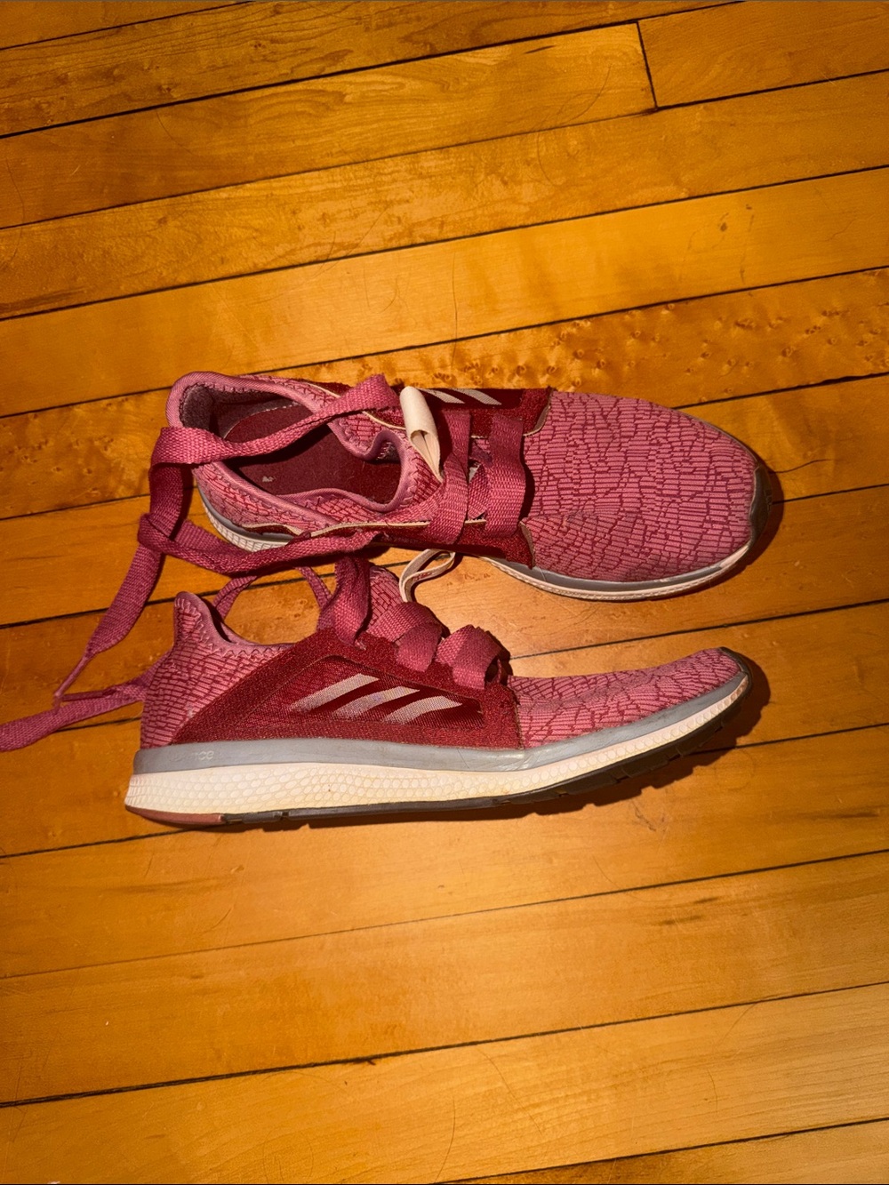 Women's Burgundy Adidas EdgeLux Athletic Sneakers